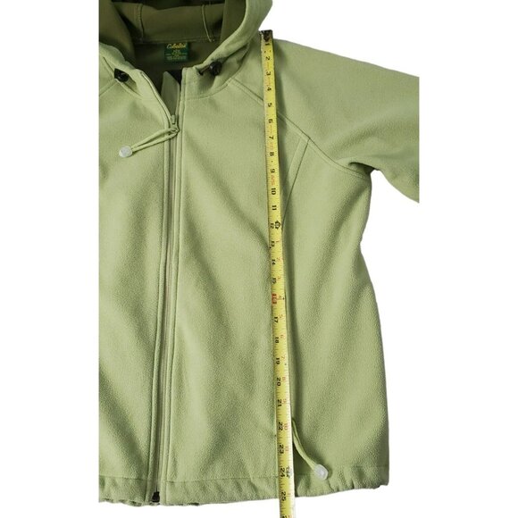 Cabela's Thick Lined Fleece Hooded Jacket Heavyweight Green Full Zip Women's L - Picture 7 of 8